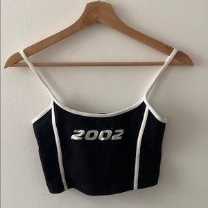 FOREVER 21 cropped 2002 tank w/ reflective detail